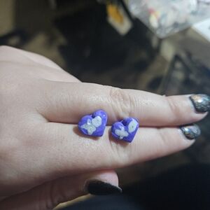 Purple Heart Earrings